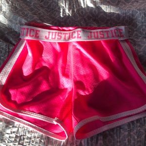 justice pink stretchy shorts